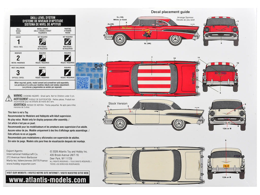 Skill 3 Model Kit 1957 Chevrolet Bel Air Hardtop 1/25 Scale Model by Atlantis - image 4