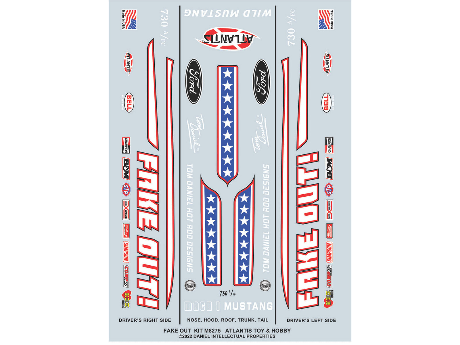 Model Kit Tom Daniel's "FAKE OUT!" Classic Funny Car (Snap-to-Build) 1/32 Scale Model by Atlantis - image 4