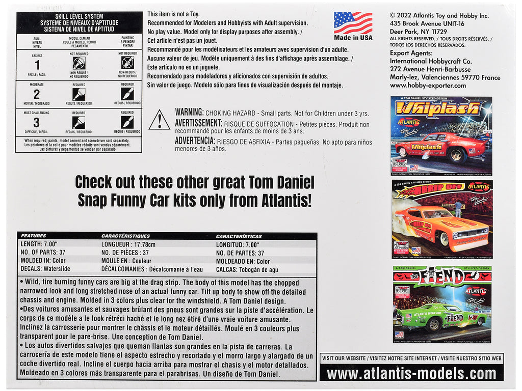 Model Kit Tom Daniel's "FAKE OUT!" Classic Funny Car (Snap-to-Build) 1/32 Scale Model by Atlantis - image 5