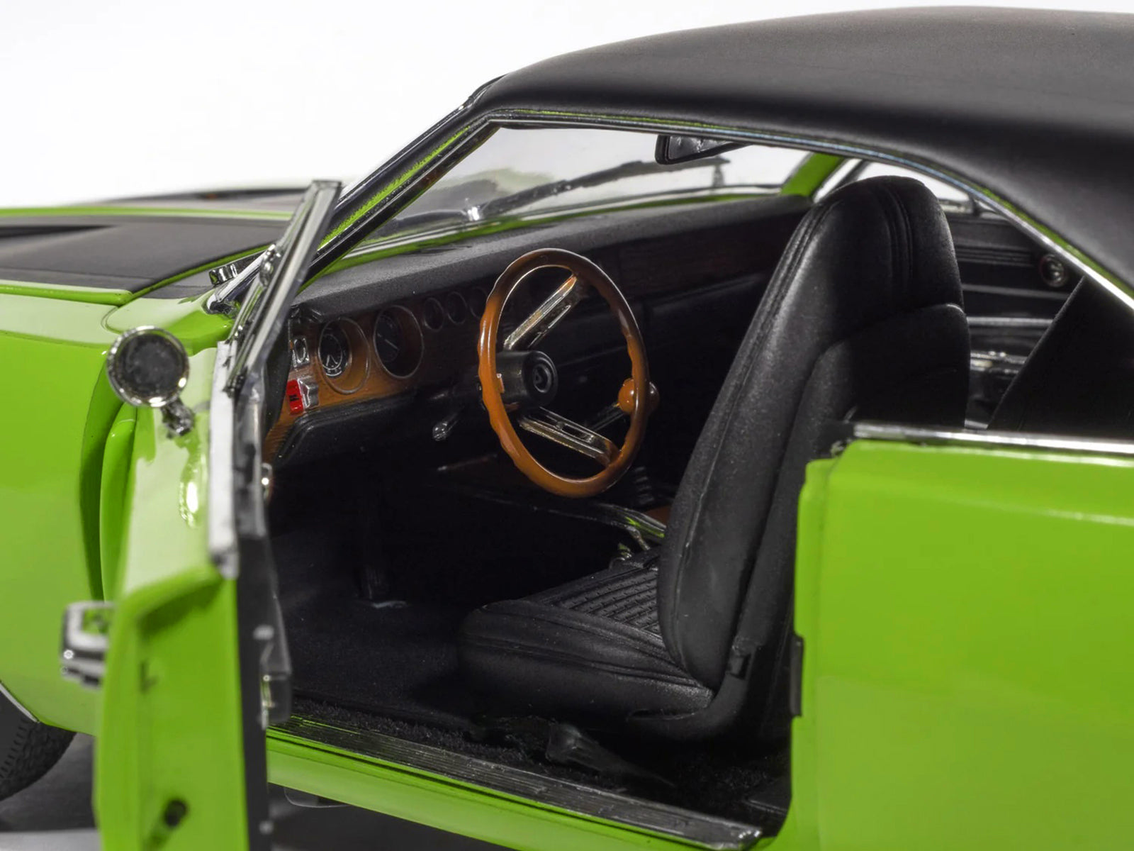 1970 Dodge Charger R/T "Muscle Car & Corvette Nationals" (MCACN) Sublime Green with Black Stripes and Black Vinyl Top "American Muscle" Series 1/18 Diecast Model Car by Auto World
