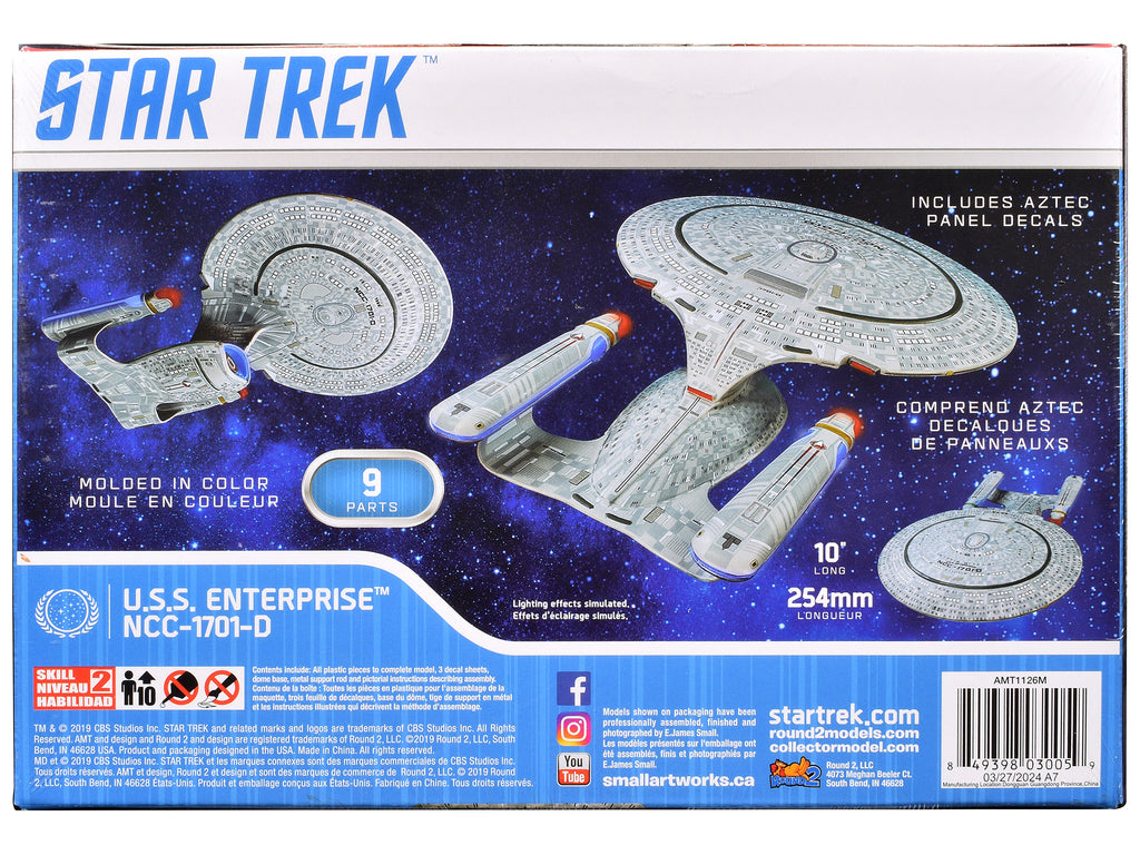 Skill 2 Model Kit U.S.S. Enterprise NCC-1701-D Space Ship "Star Trek: The Next Generation" (1987) TV Series 1/2500 Scale Model by AMT - image 4