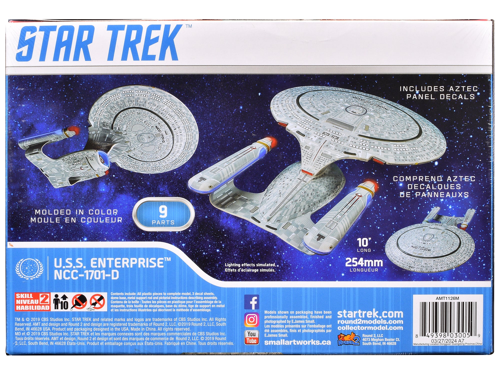 Skill 2 Model Kit U.S.S. Enterprise NCC-1701-D Space Ship "Star Trek: The Next Generation" (1987) TV Series 1/2500 Scale Model by AMT - image 4