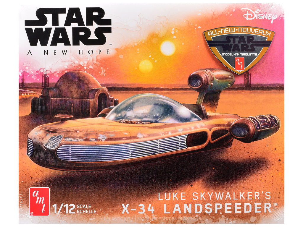 Skill 2 Model Kit Luke Skywalker's X-34 Landspeeder "Star Wars: Episode IV – A New Hope" (1977) Movie 1/12 Scale Model by AMT