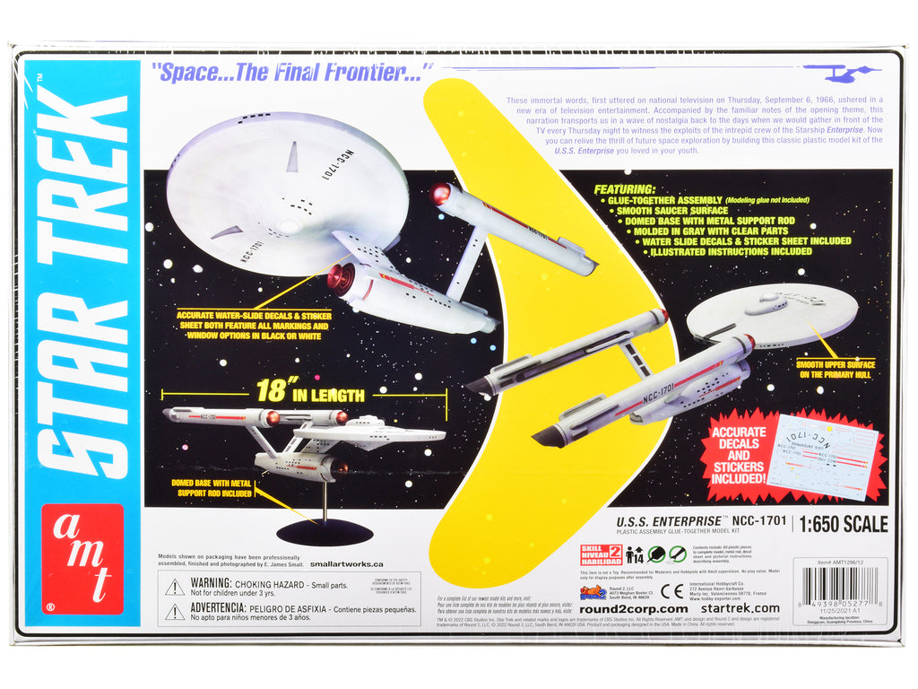 Skill 2 Model Kit U.S.S. Enterprise NCC-1701 Space Ship "Star Trek" 1/650 Scale Model by AMT - image 4