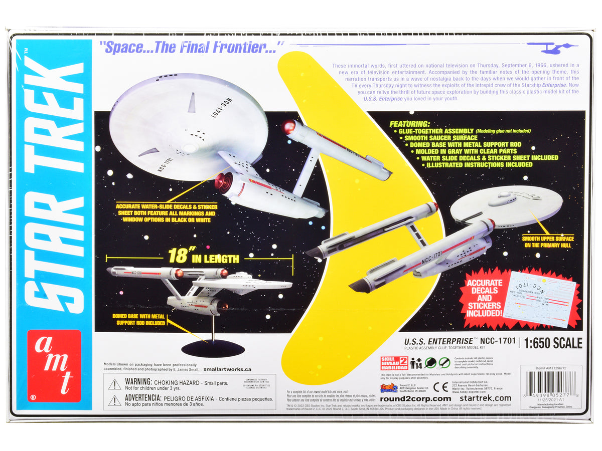 Skill 2 Model Kit U.S.S. Enterprise NCC-1701 Space Ship "Star Trek" 1/650 Scale Model by AMT - image 4