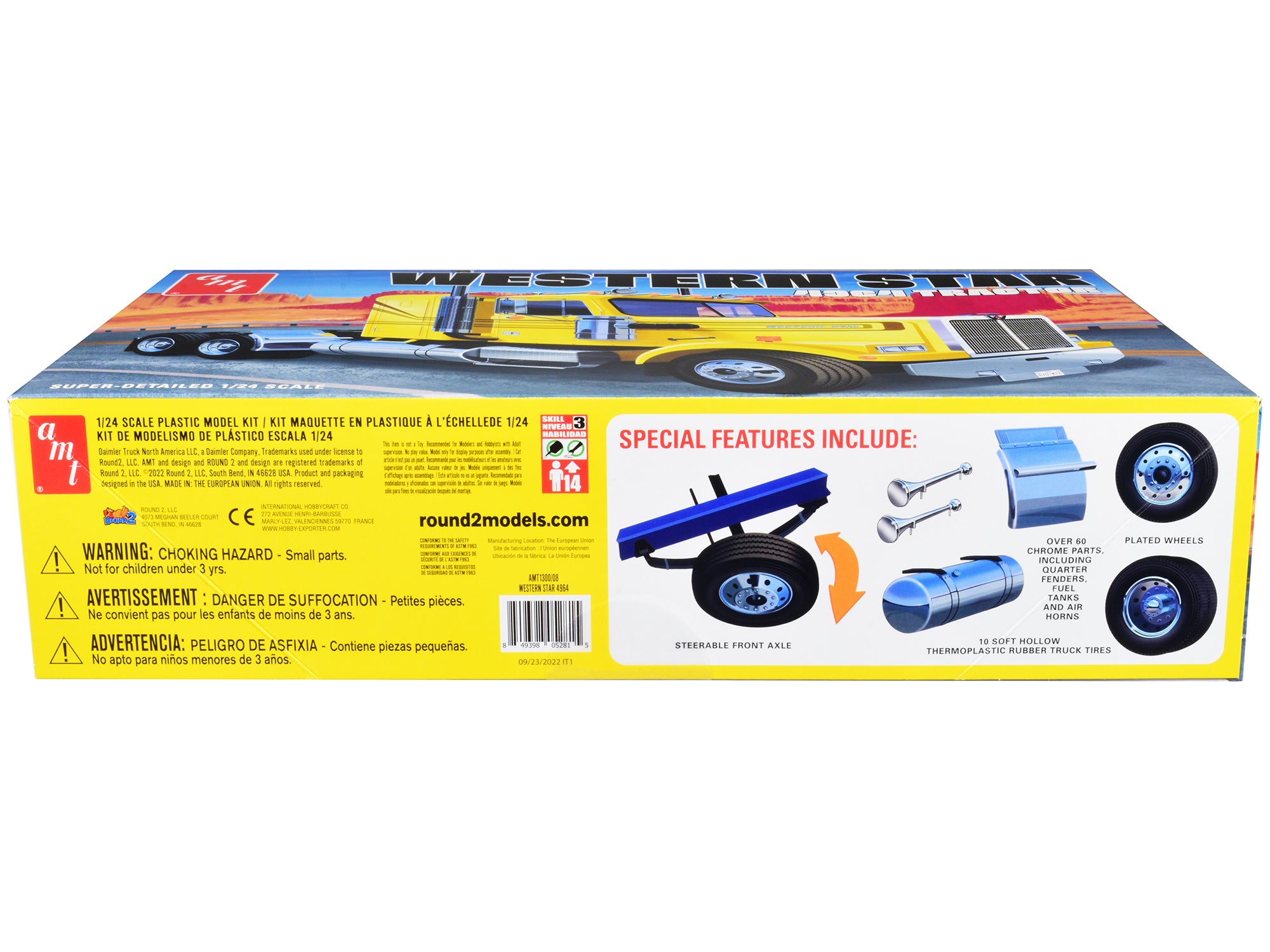 Skill 3 Model Kit Western Star 4964 Truck Tractor 1/24 Scale Model by AMT - image 3