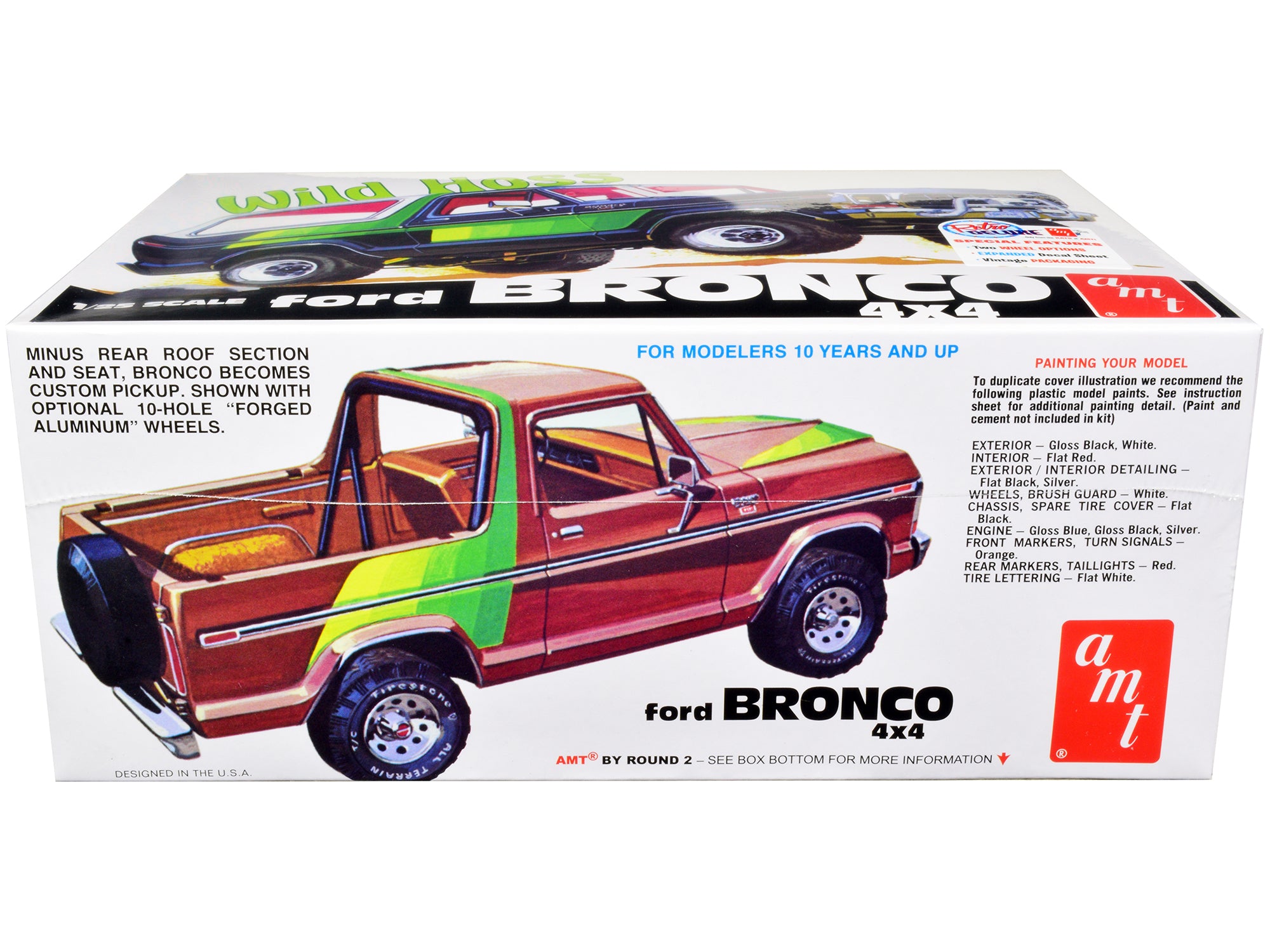 Skill 2 Model Kit Ford Bronco 4X4 "Wild Hoss" 1/25 Scale Model by AMT - image 3