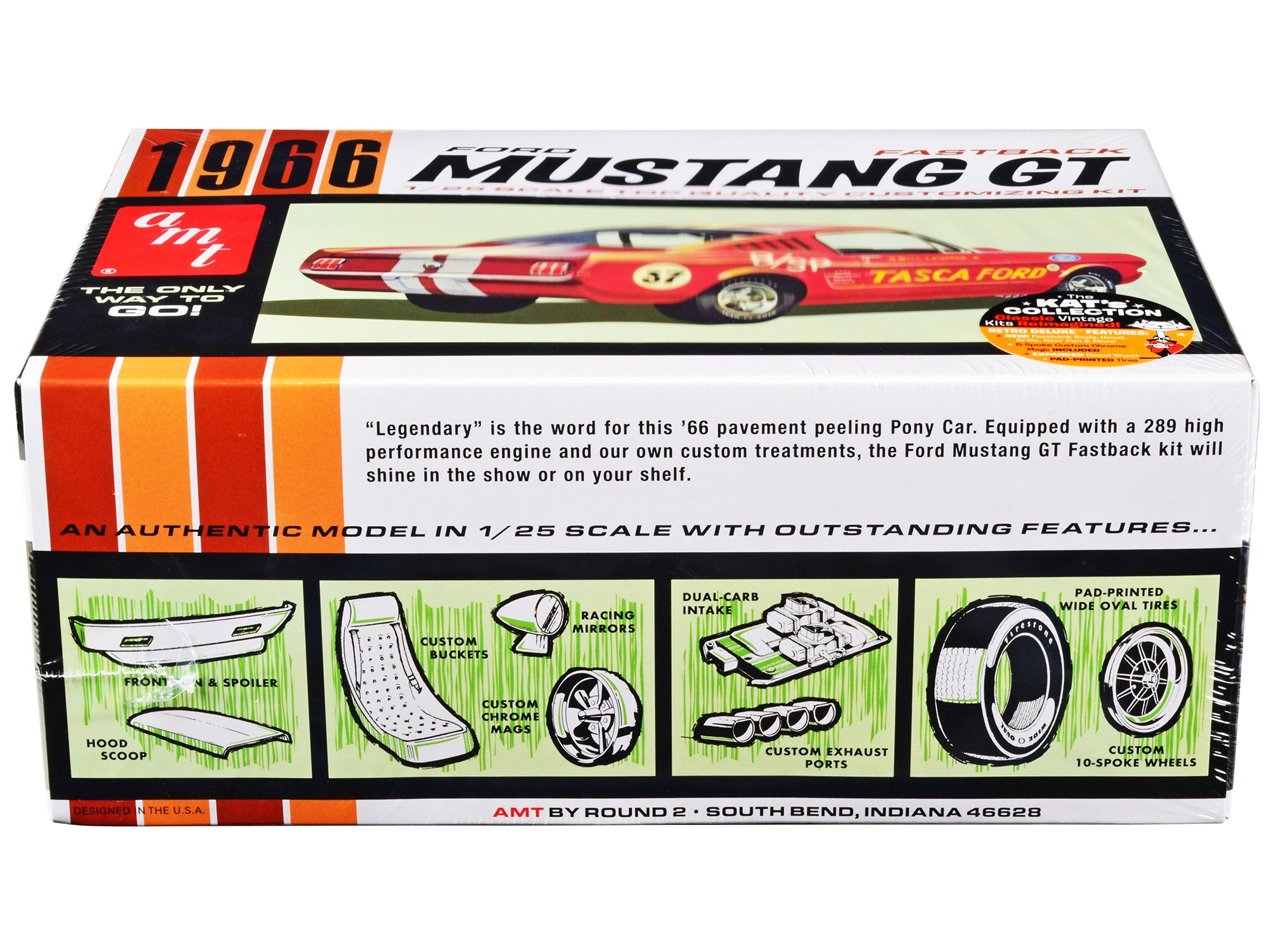 Skill 2 Model Kit 1966 Ford Mustang GT Fastback 1/25 Scale Model by AMT - image 2