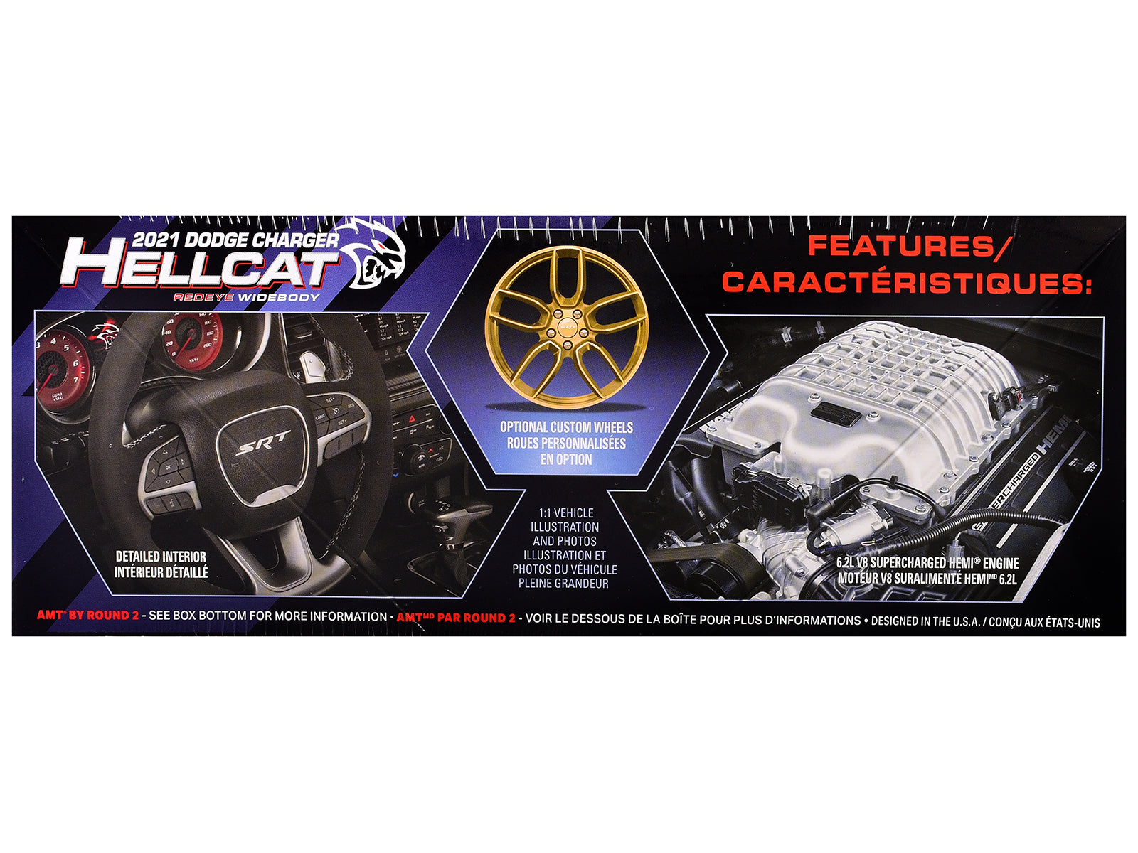Skill 2 Model Kit 2021 Dodge Charger Hellcat Redeye Widebody 1/25 Scale Model by AMT - image 3