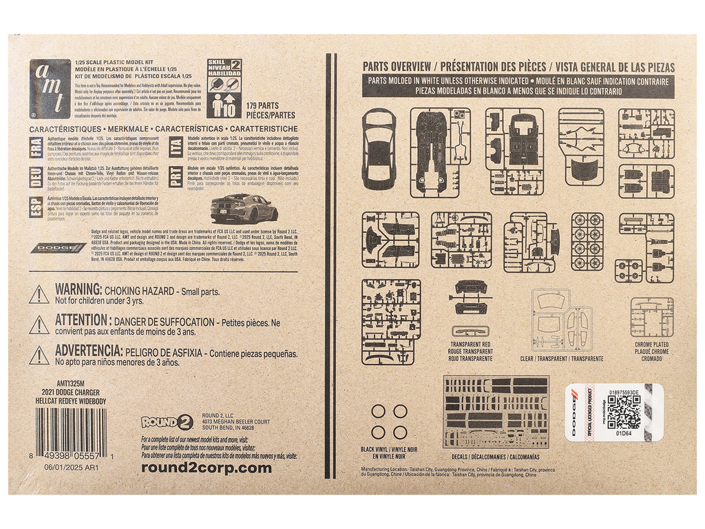 Skill 2 Model Kit 2021 Dodge Charger Hellcat Redeye Widebody 1/25 Scale Model by AMT - image 4