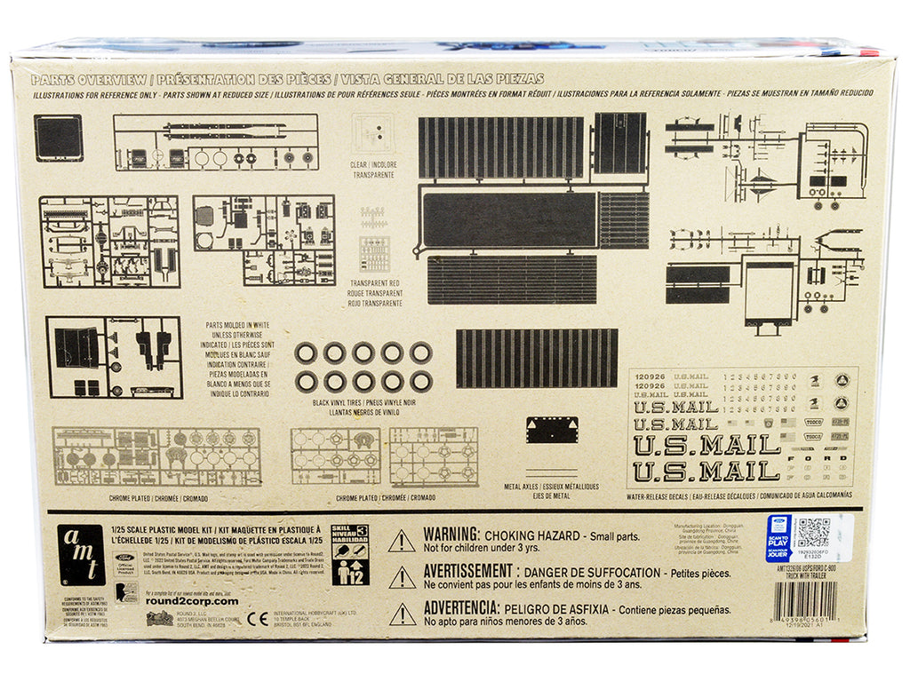 Skill 3 Model Kit Ford C900 Truck Tractor with Trailer "U.S. Mail" 1/25 Scale Model by AMT - image 4