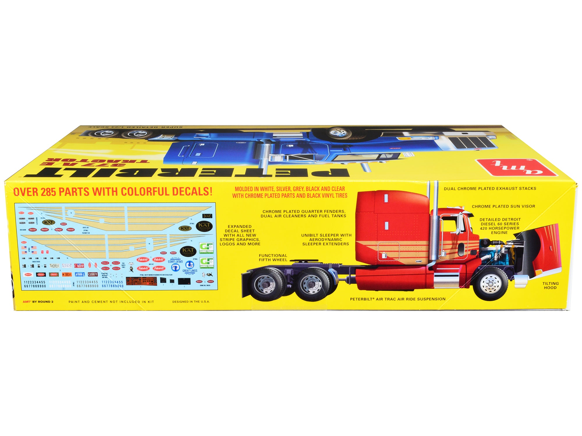 Skill 3 Model Kit Peterbilt 377 A/E Truck Tractor 1/24 Scale Model by AMT - image 3