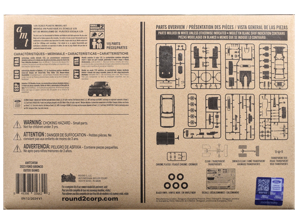 Skill 2 Model Kit 2023 Ford Bronco Outer Banks 1/25 Scale Model by AMT - image 4