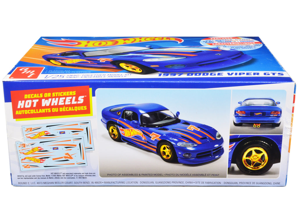 Skill 1 Snap Model Kit 1997 Dodge Viper GTS "Hot Wheels" 1/25 Scale Model by AMT - image 2