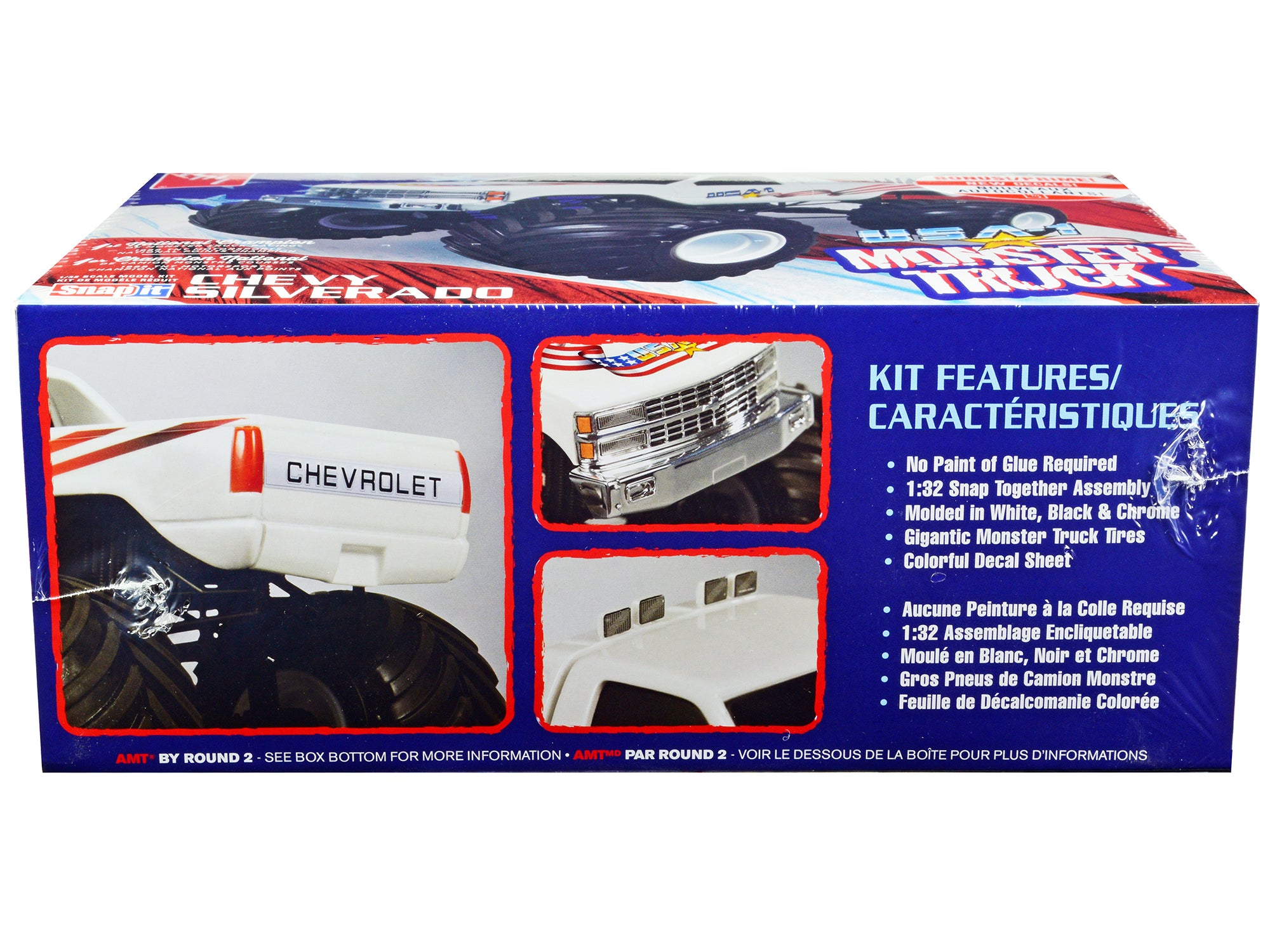 Skill 1 Snap Model Kit Chevrolet Silverado "USA-1" Monster Truck 1/32 Scale Model by AMT - image 3