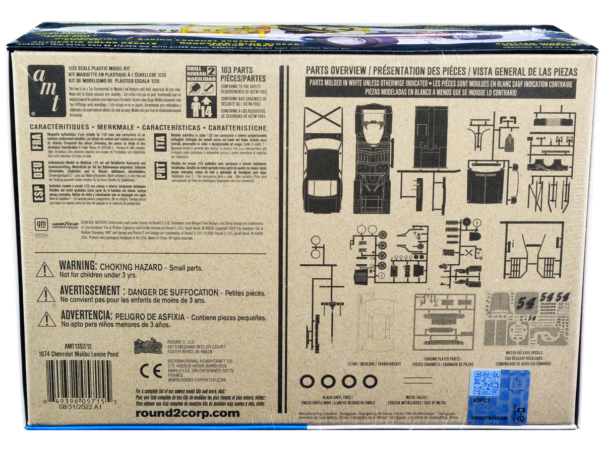 Skill 2 Model Kit 1974 Chevrolet Malibu Stock Car #54 Lennie Pond 1/25 Scale Model by AMT - image 4