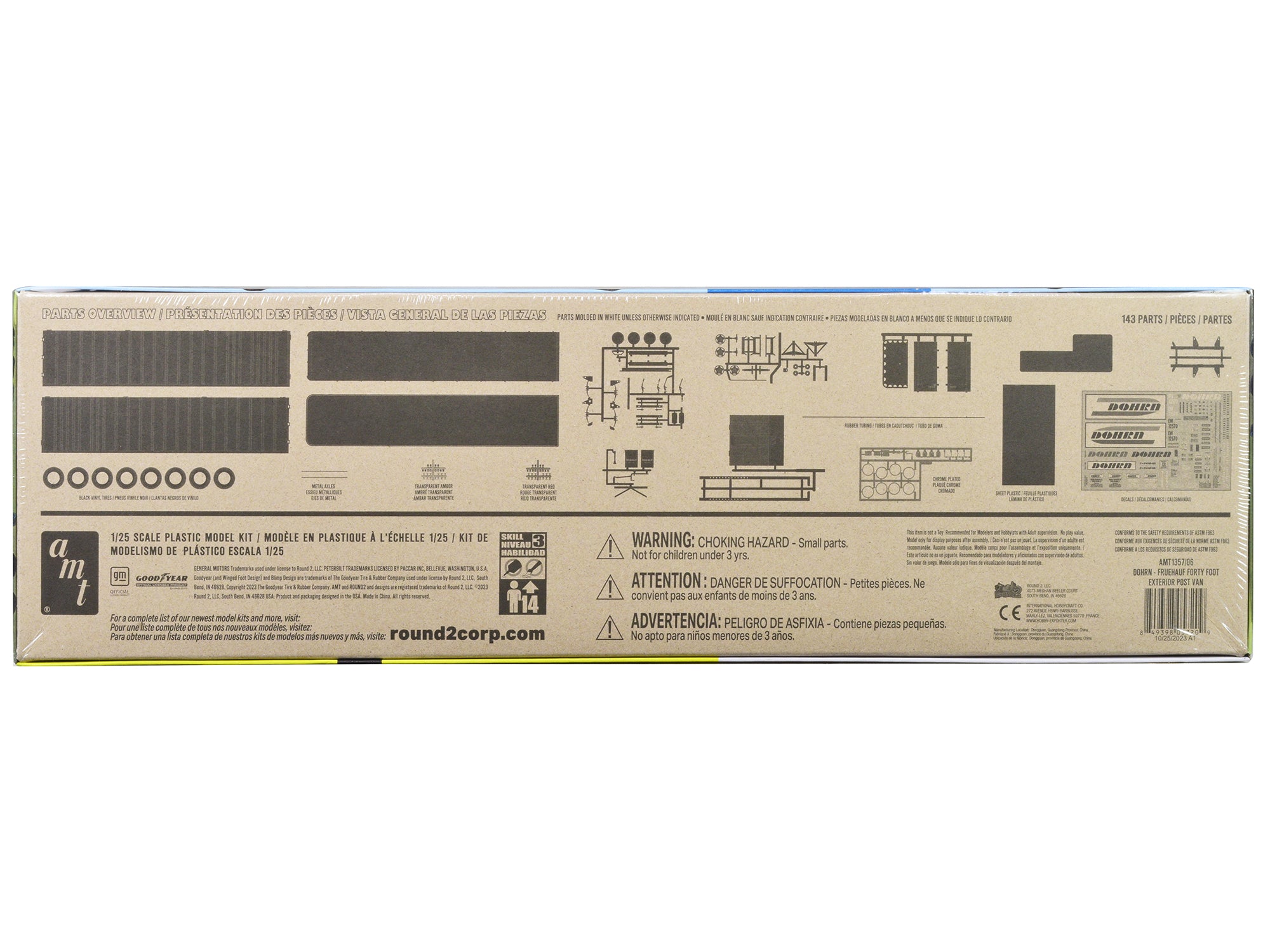 Skill 3 Model Kit Fruehauf Forty Foot Exterior Post Van Trailer "Dohrn Transfer Co." 1/25 Scale Model by AMT - image 4
