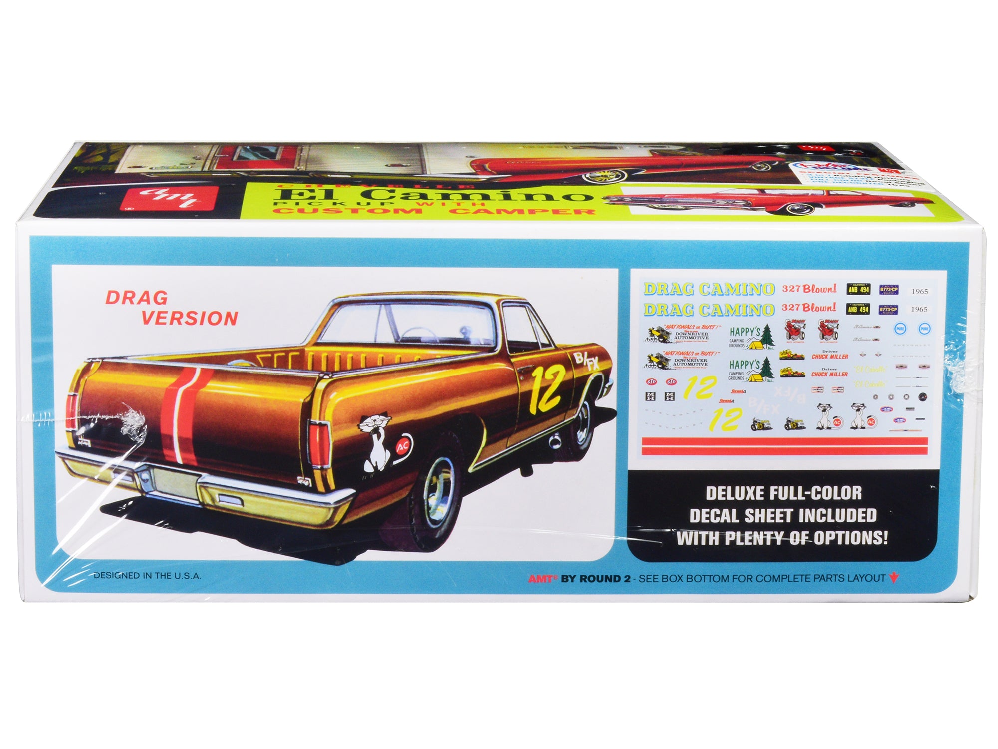 Skill 2 Model Kit 1965 Chevrolet El Camino with Camper 3-in-1 Kit 1/25 Scale Model by AMT - image 3