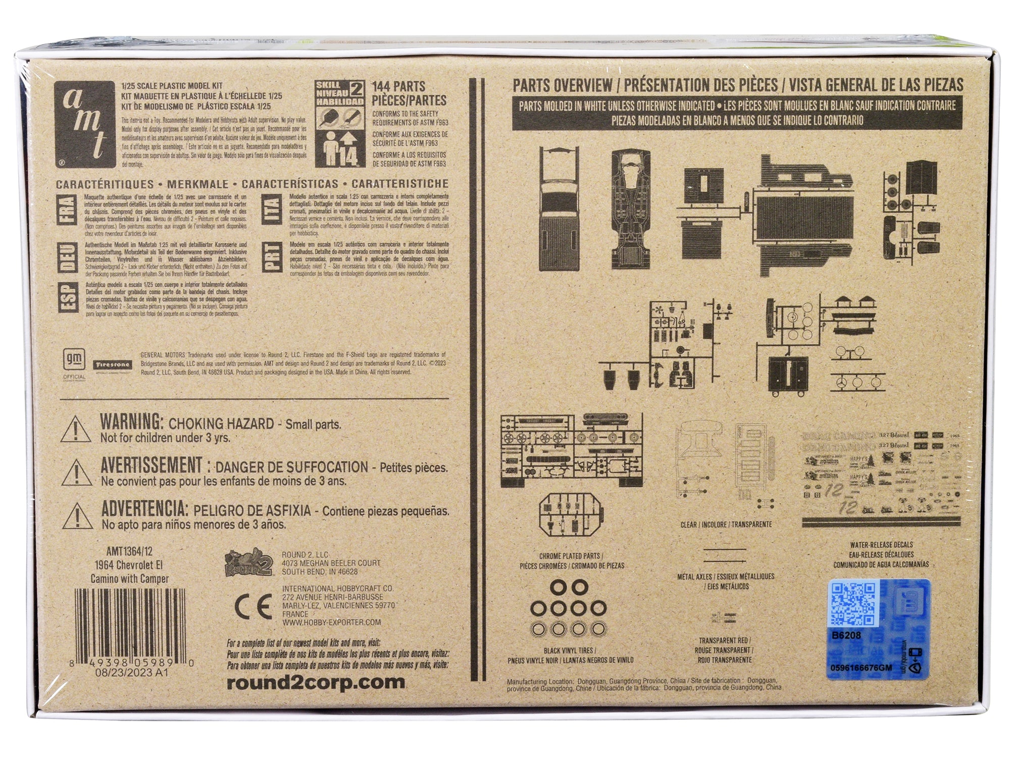 Skill 2 Model Kit 1965 Chevrolet El Camino with Camper 3-in-1 Kit 1/25 Scale Model by AMT - image 4