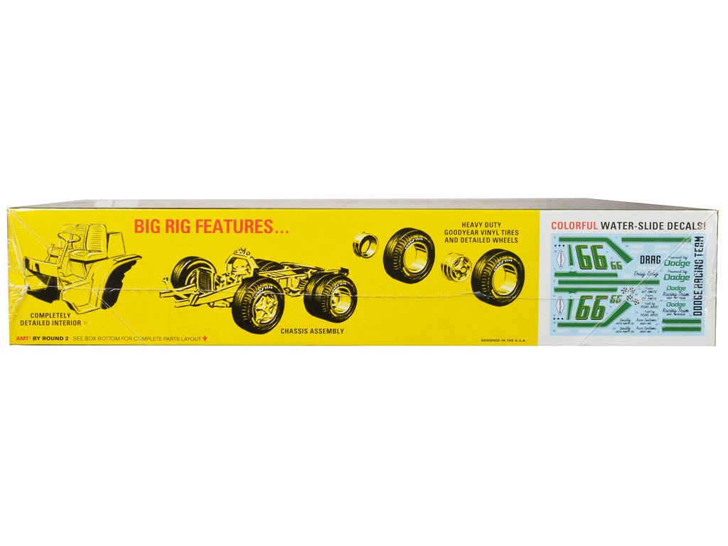 Skill 3 Model Kit 1966 Dodge L700 Truck with Flatbed Racing Trailer 1/25 Scale Model by AMT - image 2
