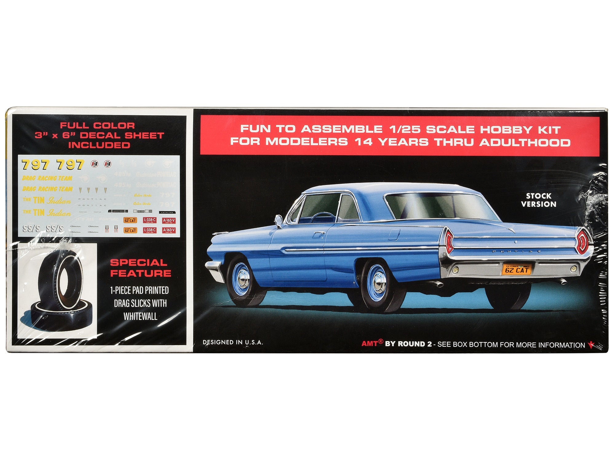 Skill 2 Model Kit 1962 Pontiac Catalina Super Stock 3-in-1 Kit 1/25 Scale Model by AMT - image 3