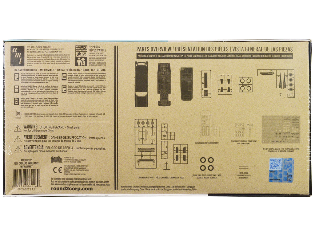 Skill 2 Model Kit 1959 Cadillac Ambulance with Gurney Accessory 1/25 Scale Model by AMT - image 4