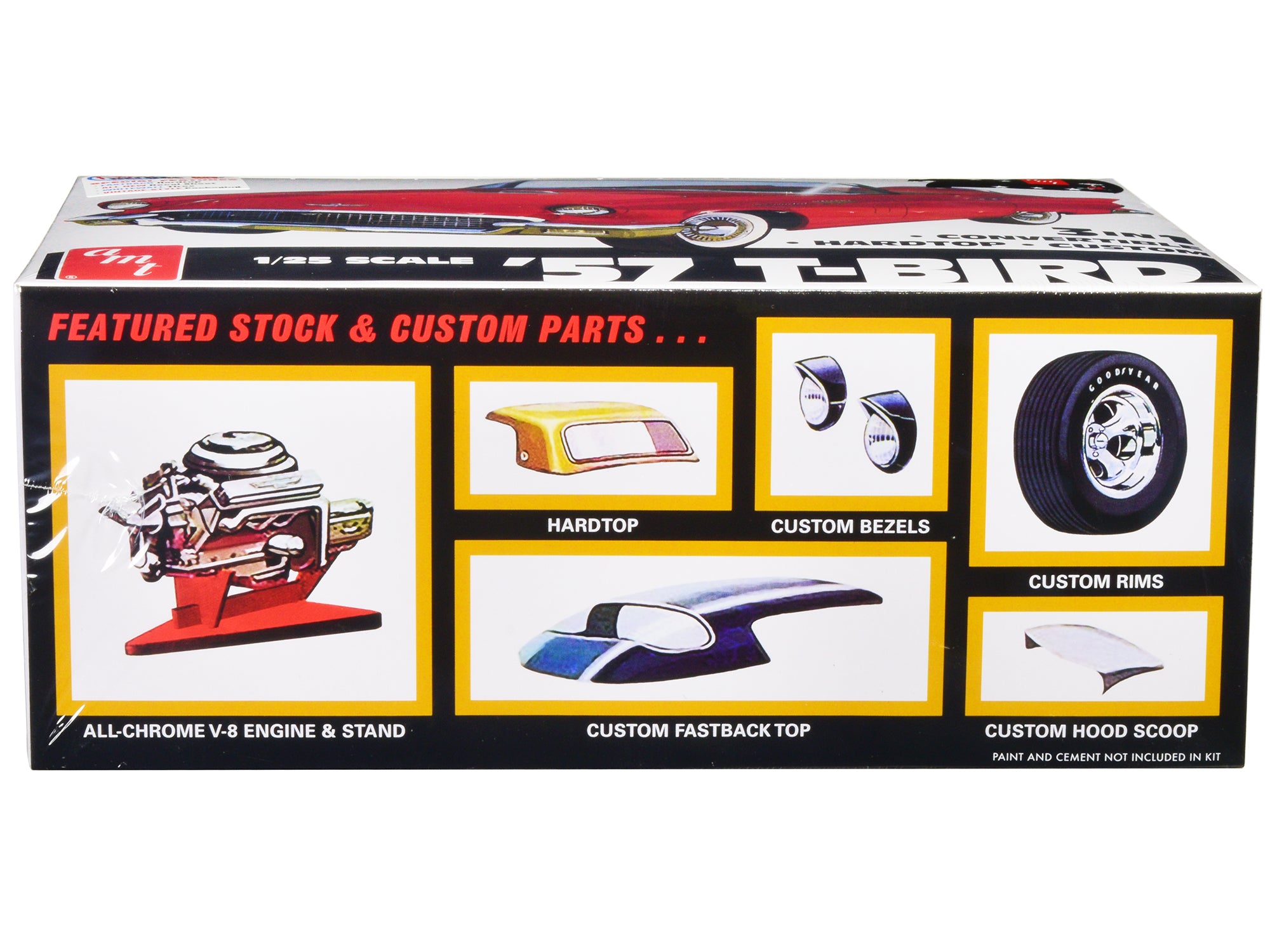 Skill 2 Model Kit 1957 Ford Thunderbird 3-in-1 Kit 1/25 Scale Model by AMT - image 2