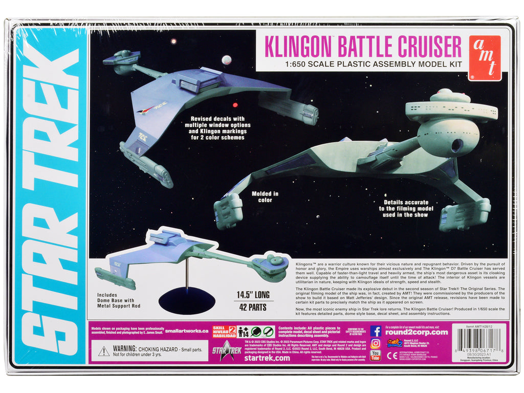 Skill 2 Model Kit "Klingon Warrior Empire" Alien Battle Cruiser "Star Trek" (1966-1969) TV Series 1/650 Scale Model by AMT - image 4