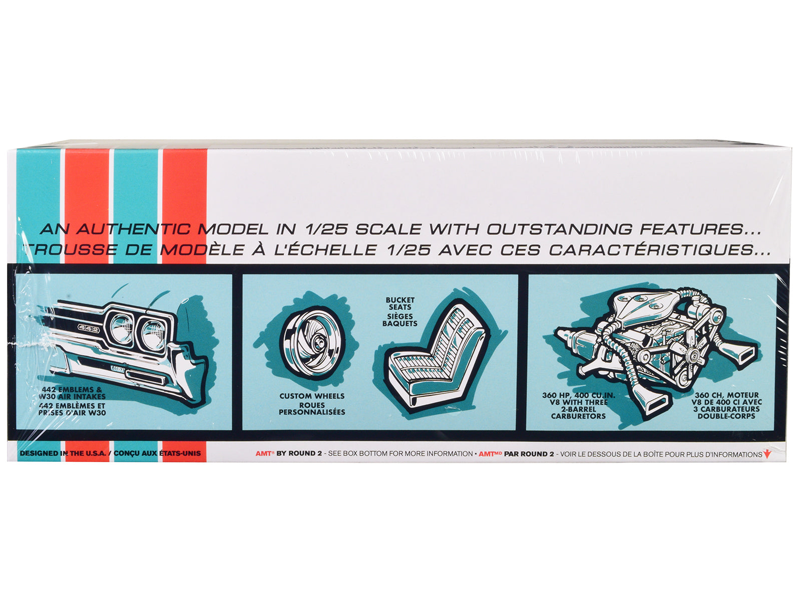Skill 2 Model Kit 1966 Oldsmobile 442 W-30 Hardtop 1/25 Scale Model by AMT - image 3