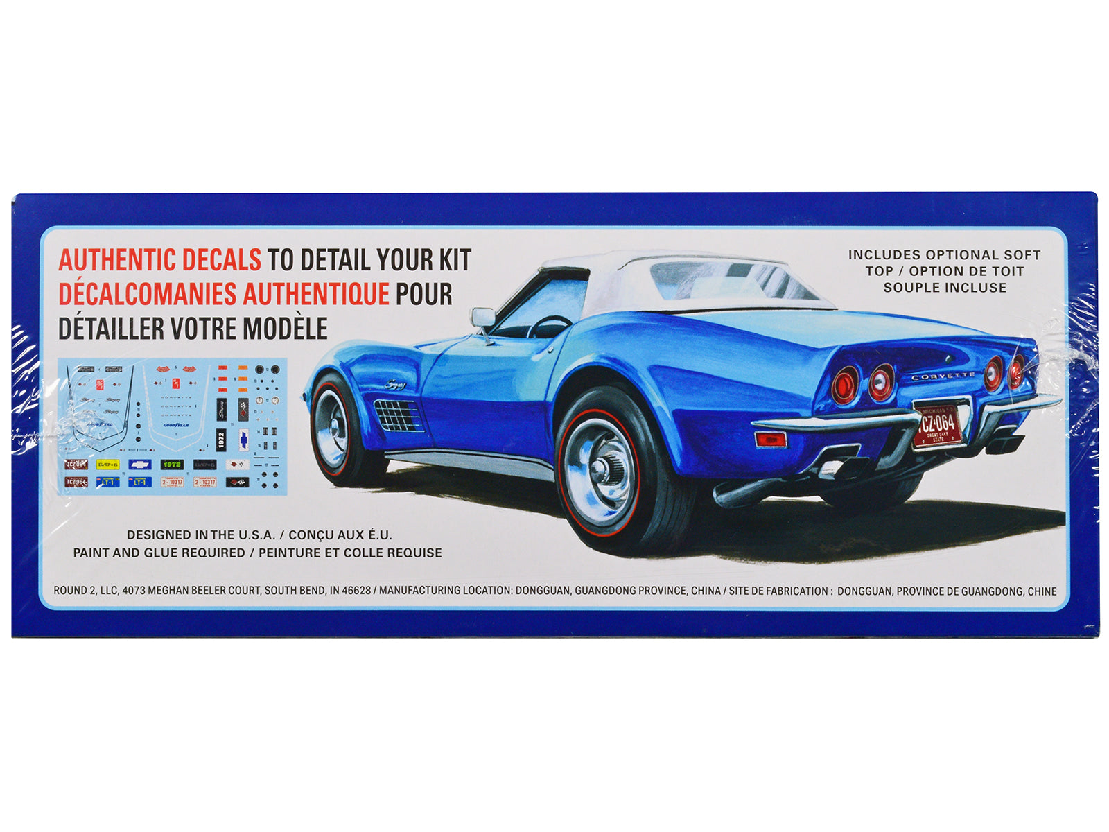 Skill 2 Model Kit 1972 Chevrolet Corvette Roadster 1/25 Scale Model by AMT - image 2