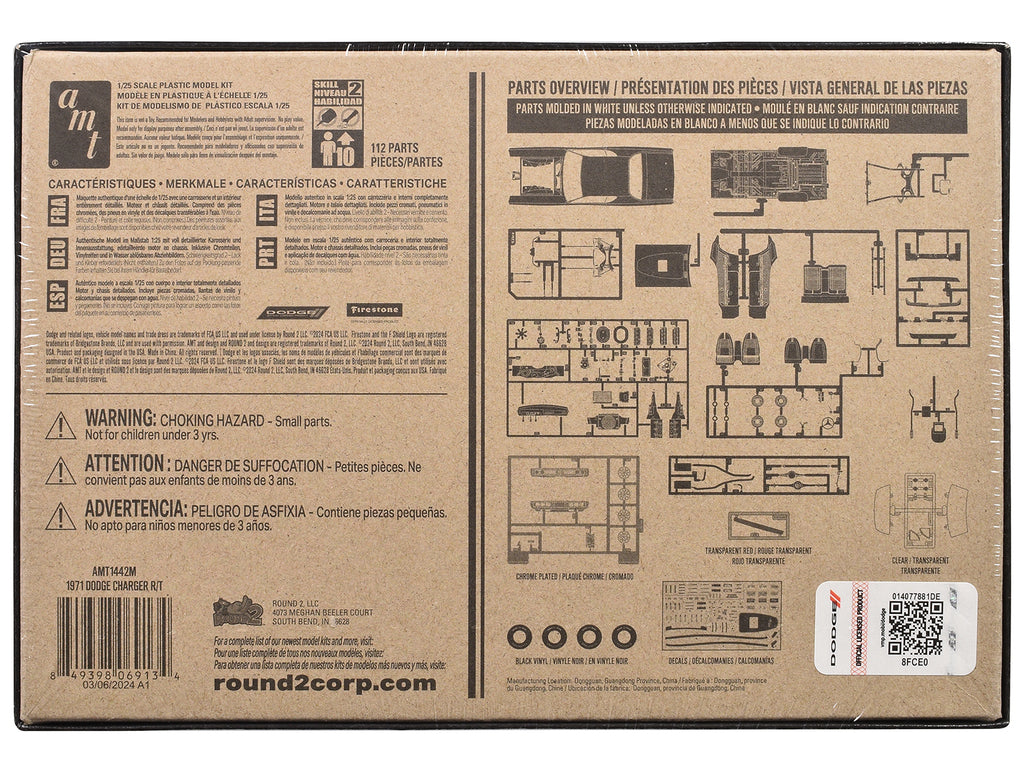 Skill 2 Model Kit 1971 Dodge Charger R/T 1/25 Scale Model by AMT - image 4