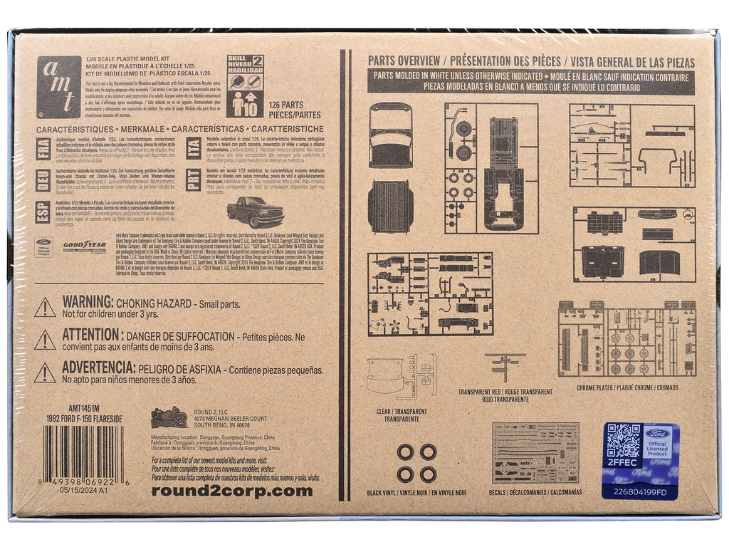 Skill 2 Model Kit 1992 Ford F-150 Flare Side Pickup Truck 1/25 Scale Model by AMT - image 4