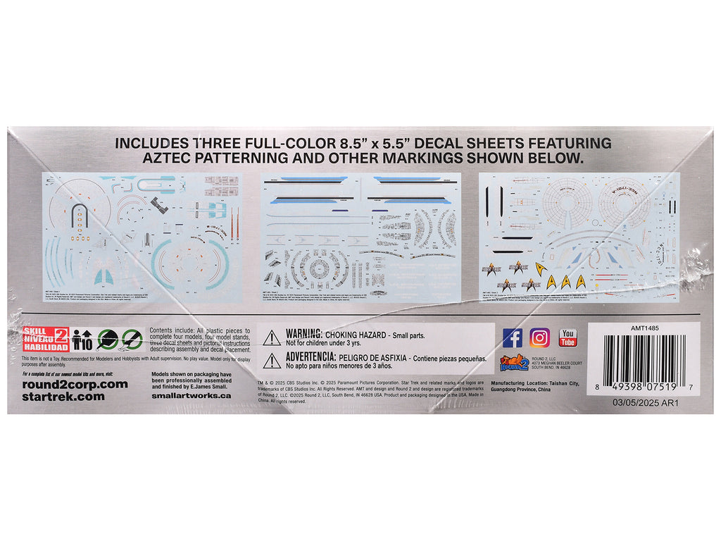 Skill 2 Model Kit U.S.S. Enterprise Four Ship Set "Star Trek" 1/2500 Scale Model by AMT - image 2