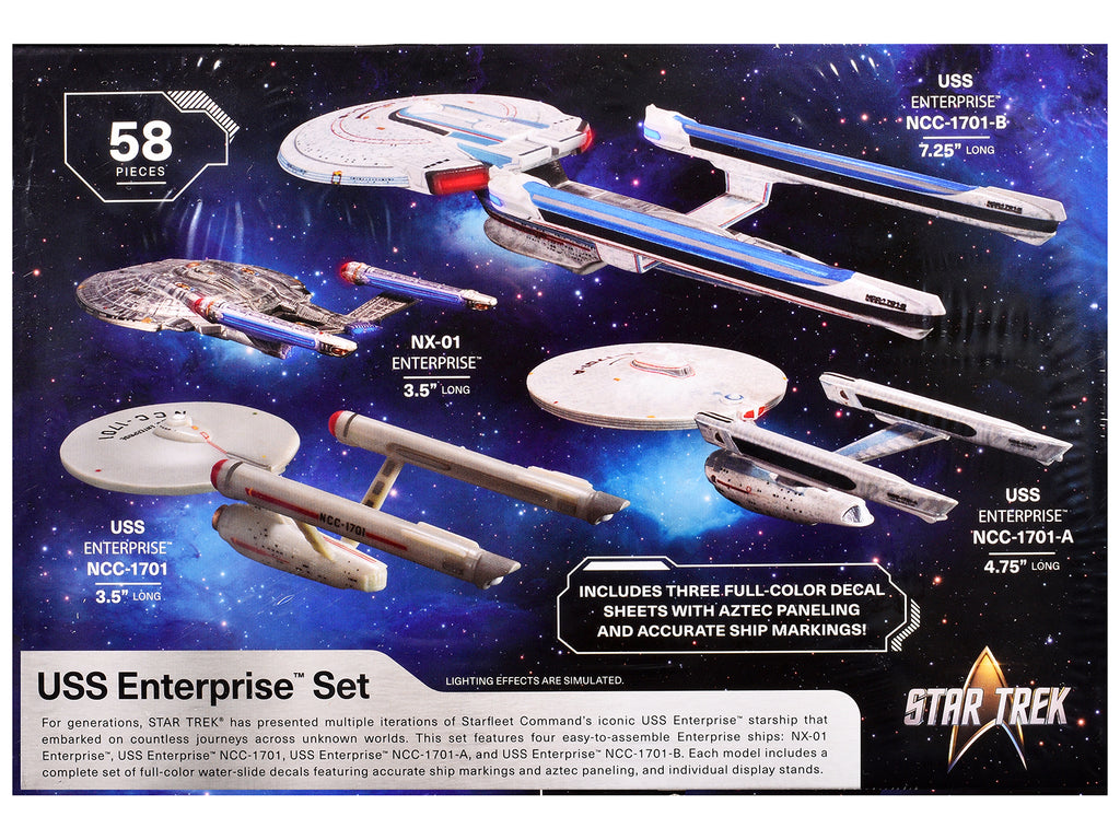 Skill 2 Model Kit U.S.S. Enterprise Four Ship Set "Star Trek" 1/2500 Scale Model by AMT - image 4