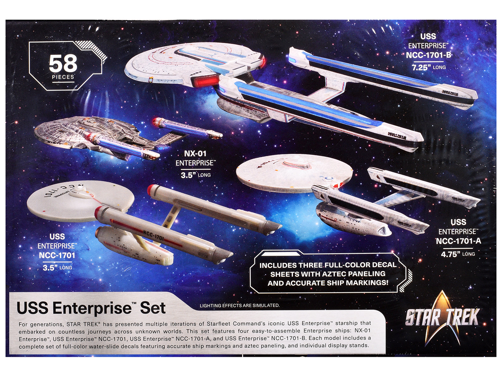 Skill 2 Model Kit U.S.S. Enterprise Four Ship Set "Star Trek" 1/2500 Scale Model by AMT - image 4