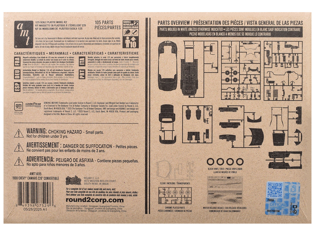 Skill 2 Model Kit 1996 Chevrolet Camaro Z28 Convertible 1/25 Scale Model by AMT - image 4