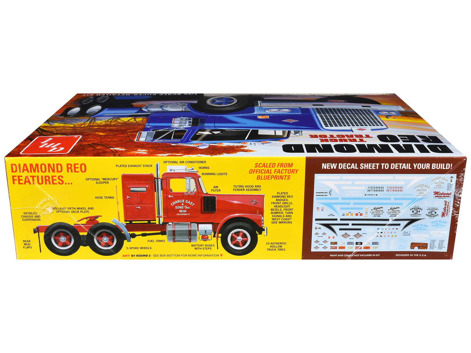Skill 3 Model Kit Diamond Reo Truck Tractor 1/25 Scale Model by AMT - image 3