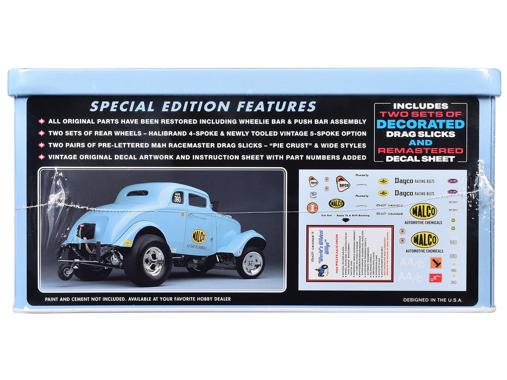 Skill 2 Model Kit 1933 Willys Gasser "Ohio George" with Collectible Tin Packaging 1/25 Scale Model by AMT - image 2