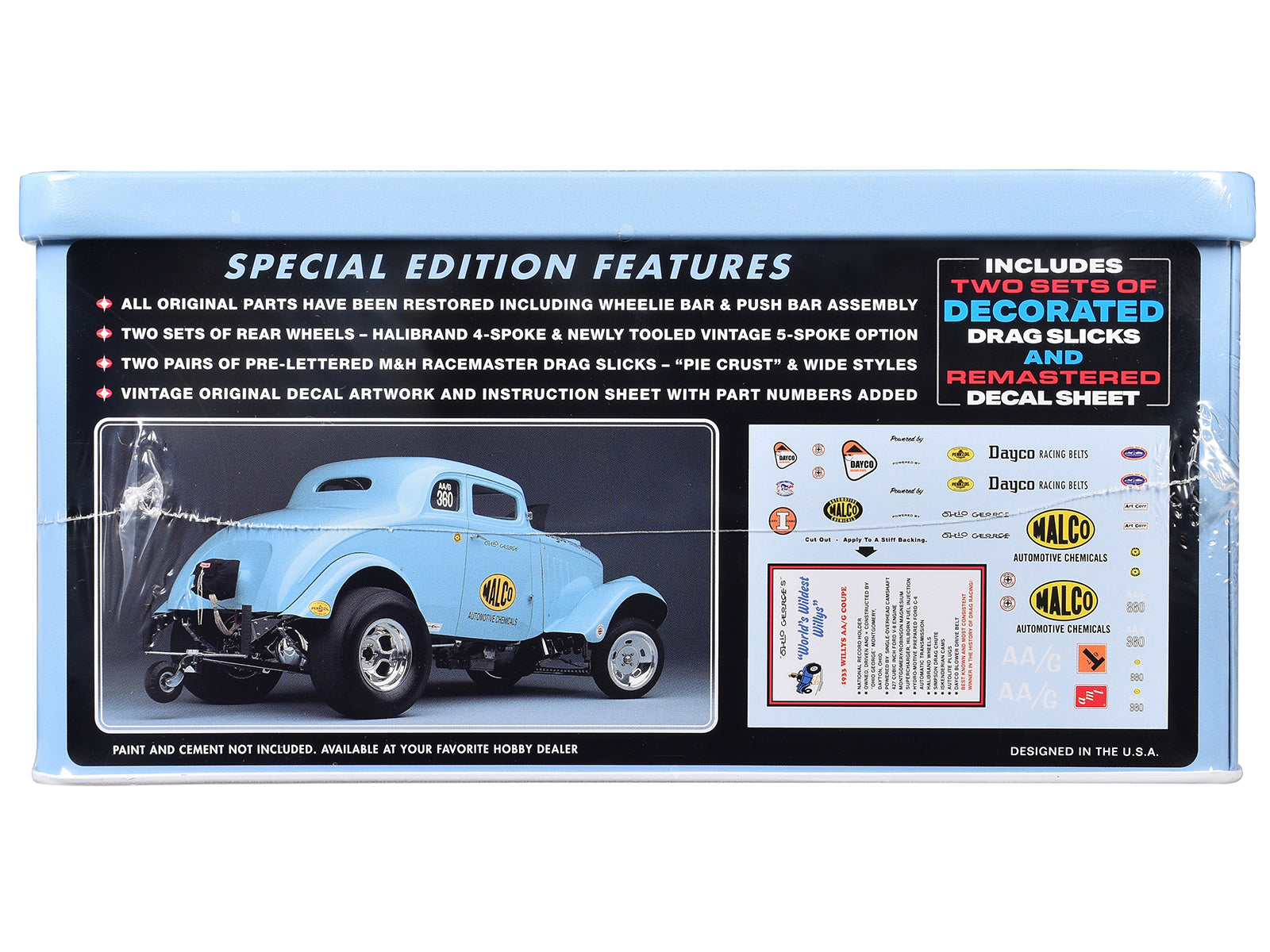 Skill 2 Model Kit 1933 Willys Gasser "Ohio George" with Collectible Tin Packaging 1/25 Scale Model by AMT - image 2