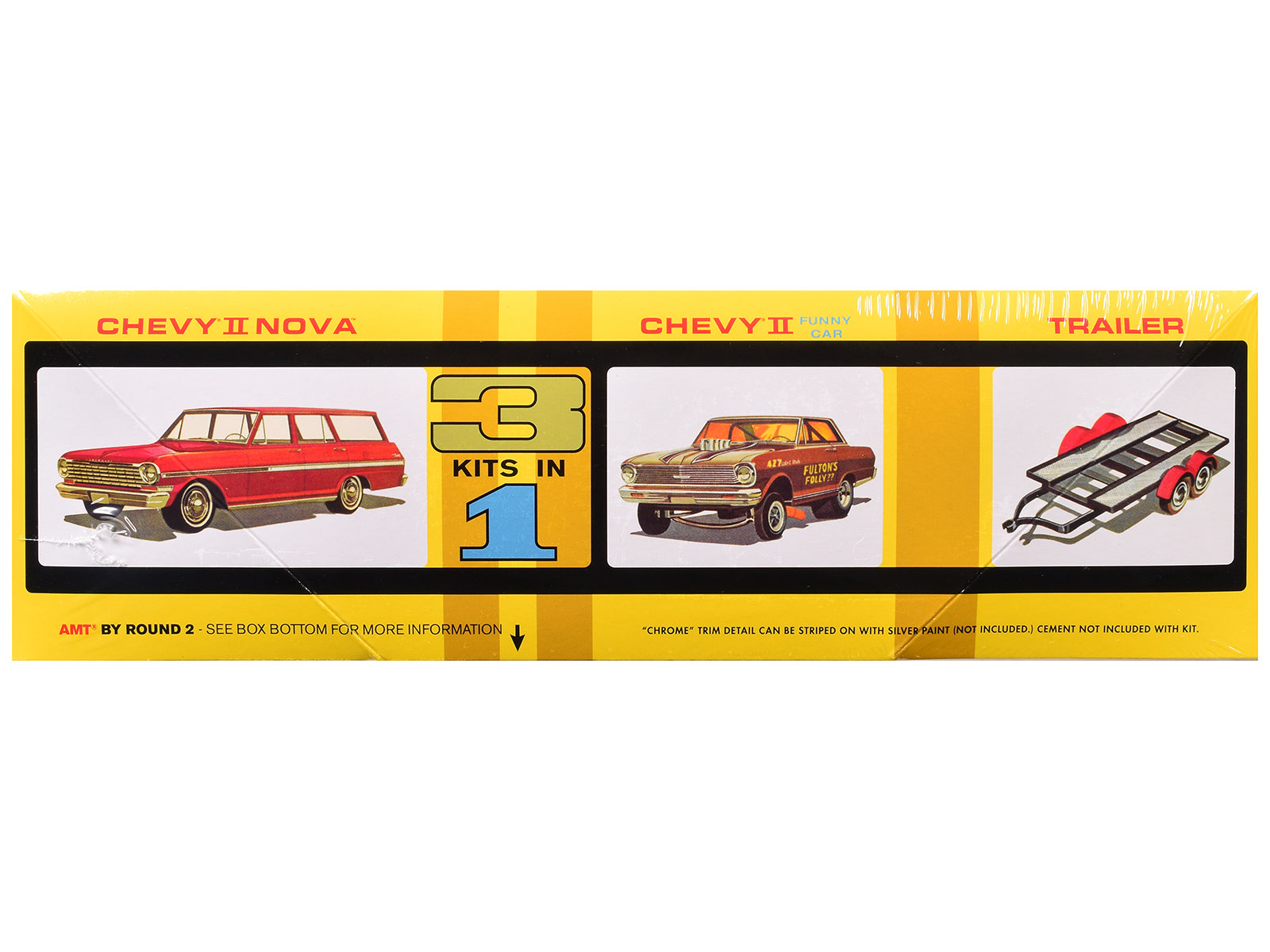 Skill 2 Model Kit Indy Drag Combo Chevrolet II Wagon and Funny Car with Trailer 3 in 1 Set 1/25 Scale Model by AMT - image 2