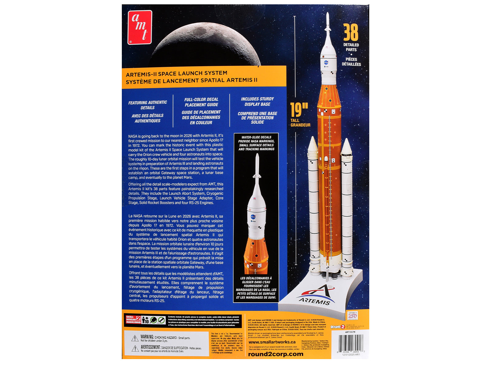 Skill 2 Model Kit NASA Artemis II Space Launch System and Orion Crew Spacecraft 1/200 Scale Model by AMT - image 4