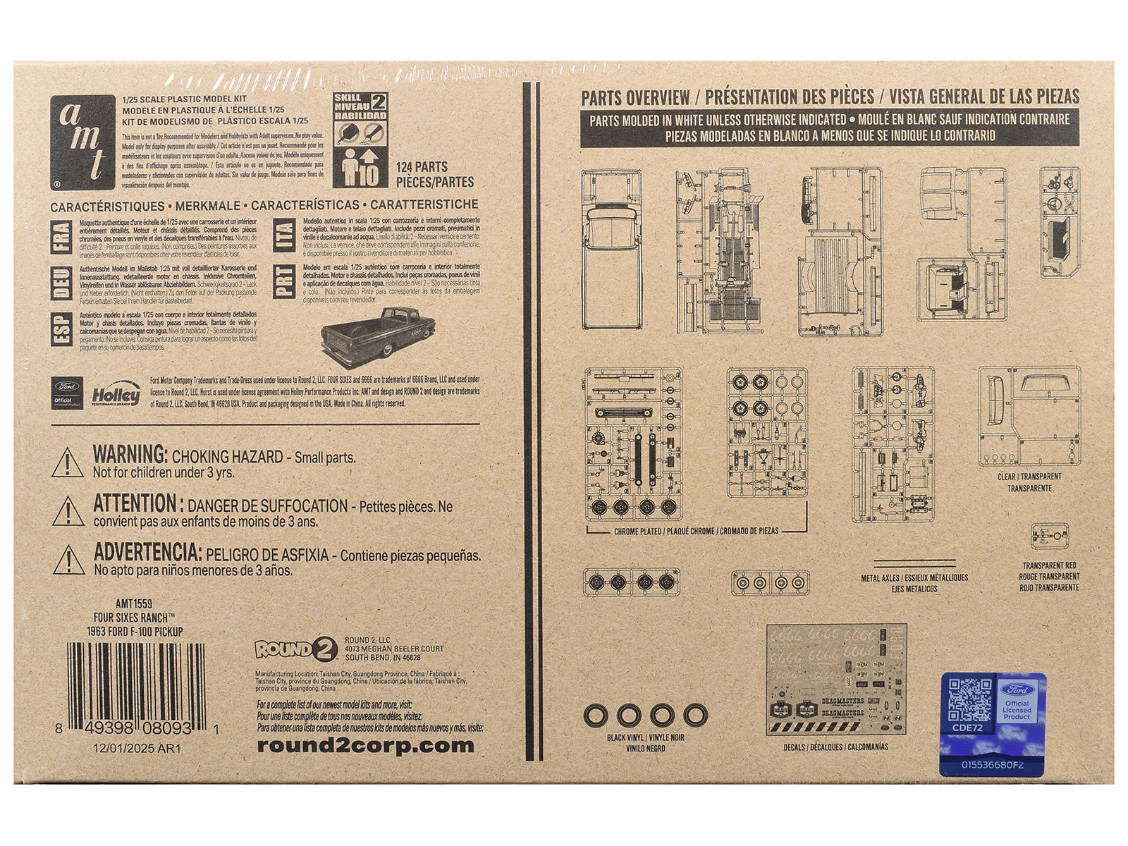 Skill 2 Model Kit 1963 Ford F-100 Pickup Truck "Four Sixes Ranch" 3-in-1 Kit 1/25 Scale Model by AMT - image 4
