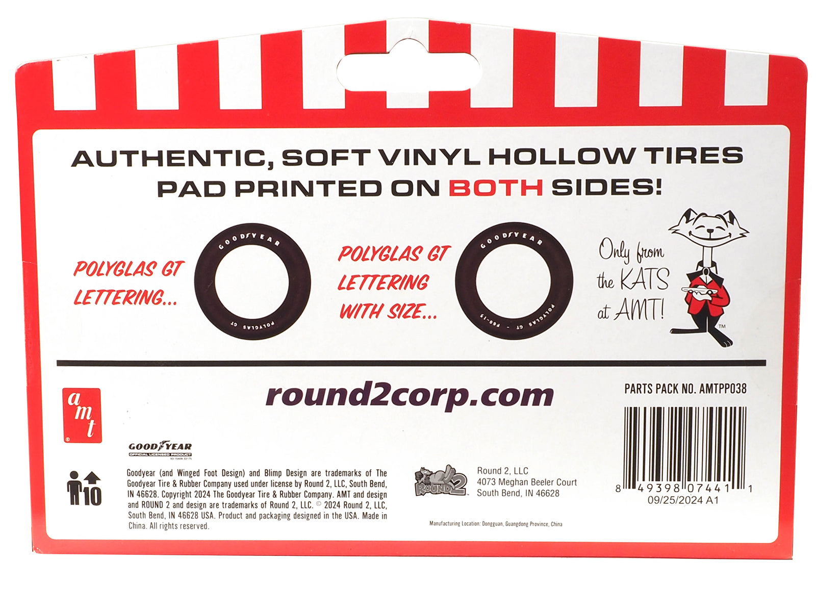 Model Kit "Goodyear Polyglas GT" Tires Set of 8 Pieces for 1/25 Scale Models by AMT - image 2