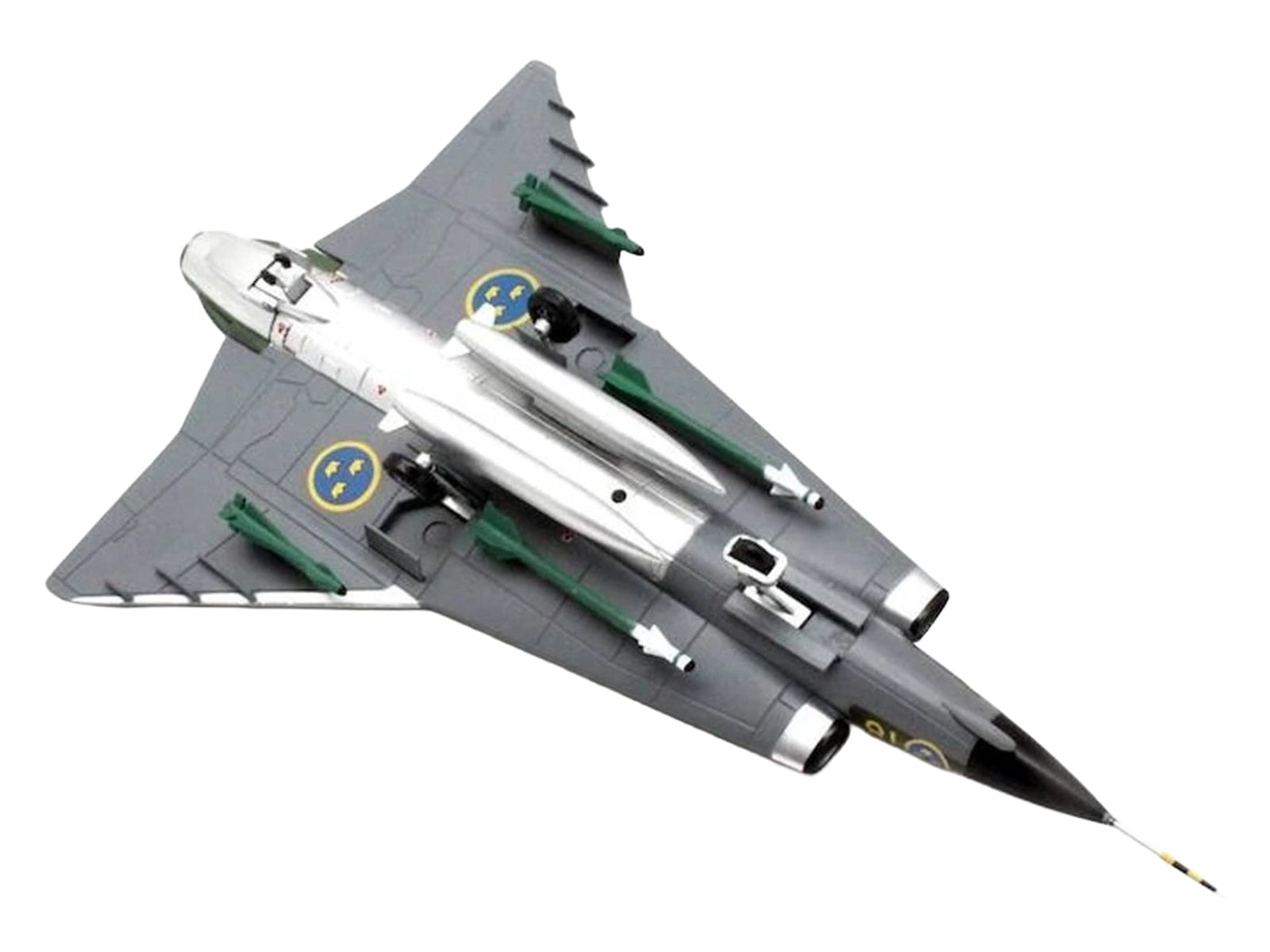 Saab J35J Draken Fighter Aircraft "Splinter Camouflage Scheme F 18 Sodertorn Wing" (1972) Swedish Air Force 1/72 Diecast Model Airplane by Aviation 72 - image 5