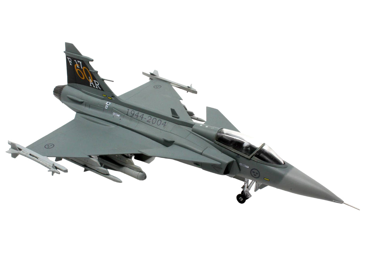 Saab JAS 39A Gripen Fighter Aircraft "17 Wing 60th Anniversary Livery Ronneby Air Show" (2004) Swedish Air Force 1/72 Diecast Model Airplane by Aviation 72 - image 4