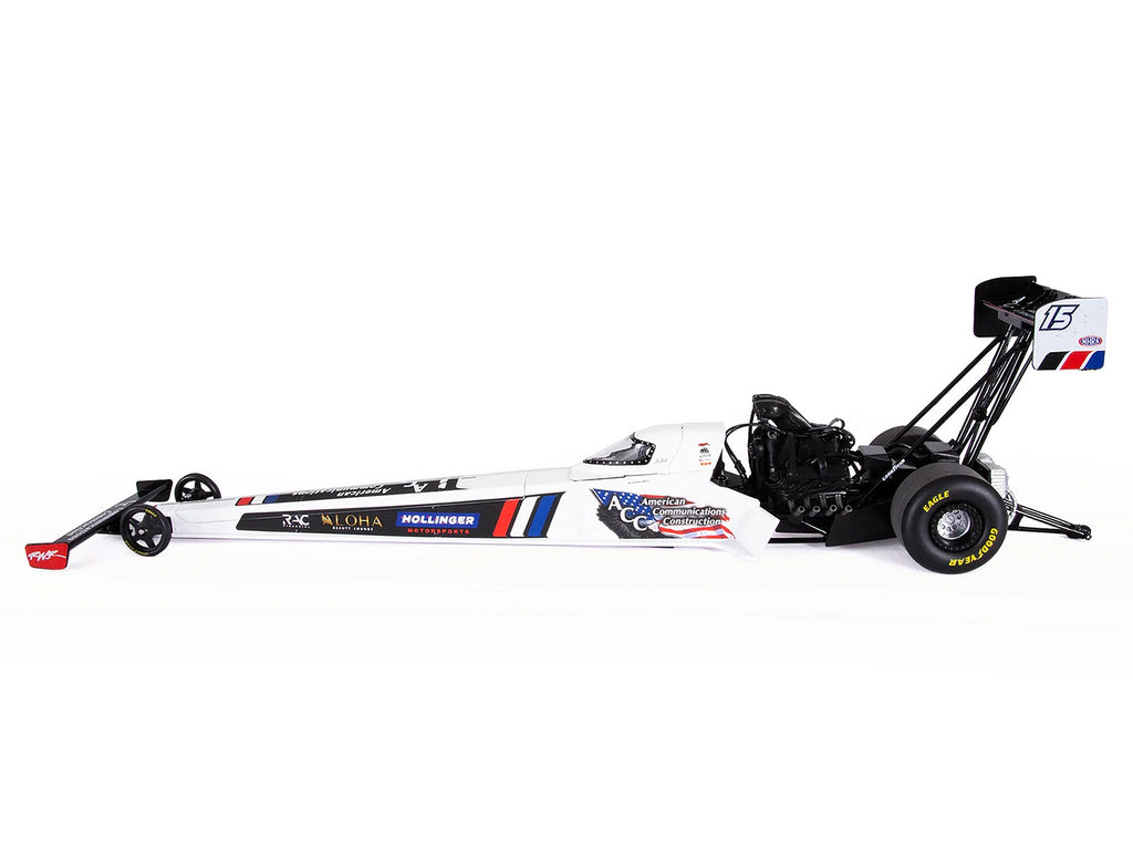 NHRA TFD (Top Fuel Dragster) #15 Tony Schumacher "American Communications Construction" White with Graphics (2026) 1/24 Diecast Model Car by Auto World - image 2