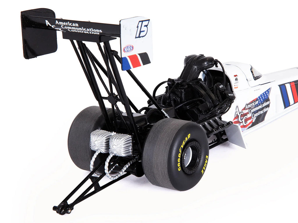 NHRA TFD (Top Fuel Dragster) #15 Tony Schumacher "American Communications Construction" White with Graphics (2026) 1/24 Diecast Model Car by Auto World - image 4