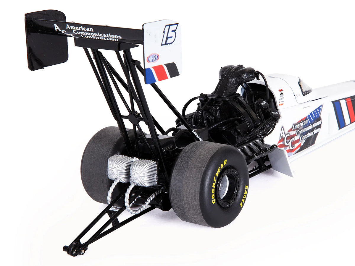 NHRA TFD (Top Fuel Dragster) #15 Tony Schumacher "American Communications Construction" White with Graphics (2026) 1/24 Diecast Model Car by Auto World - image 4