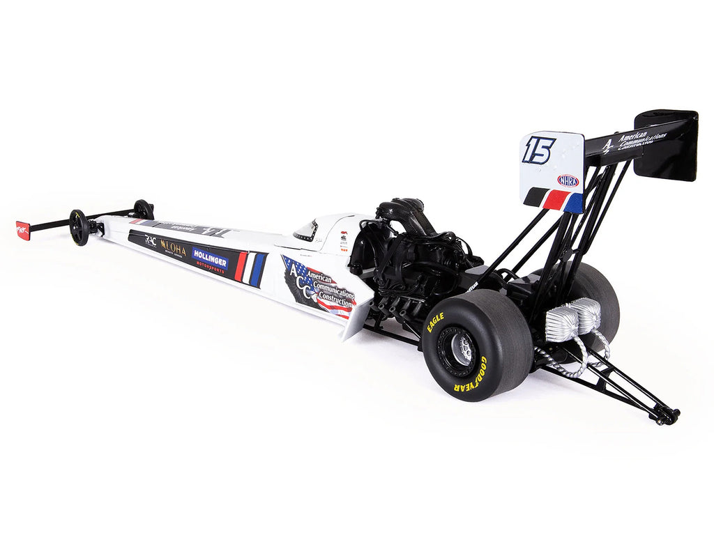 NHRA TFD (Top Fuel Dragster) #15 Tony Schumacher "American Communications Construction" White with Graphics (2026) 1/24 Diecast Model Car by Auto World - image 5