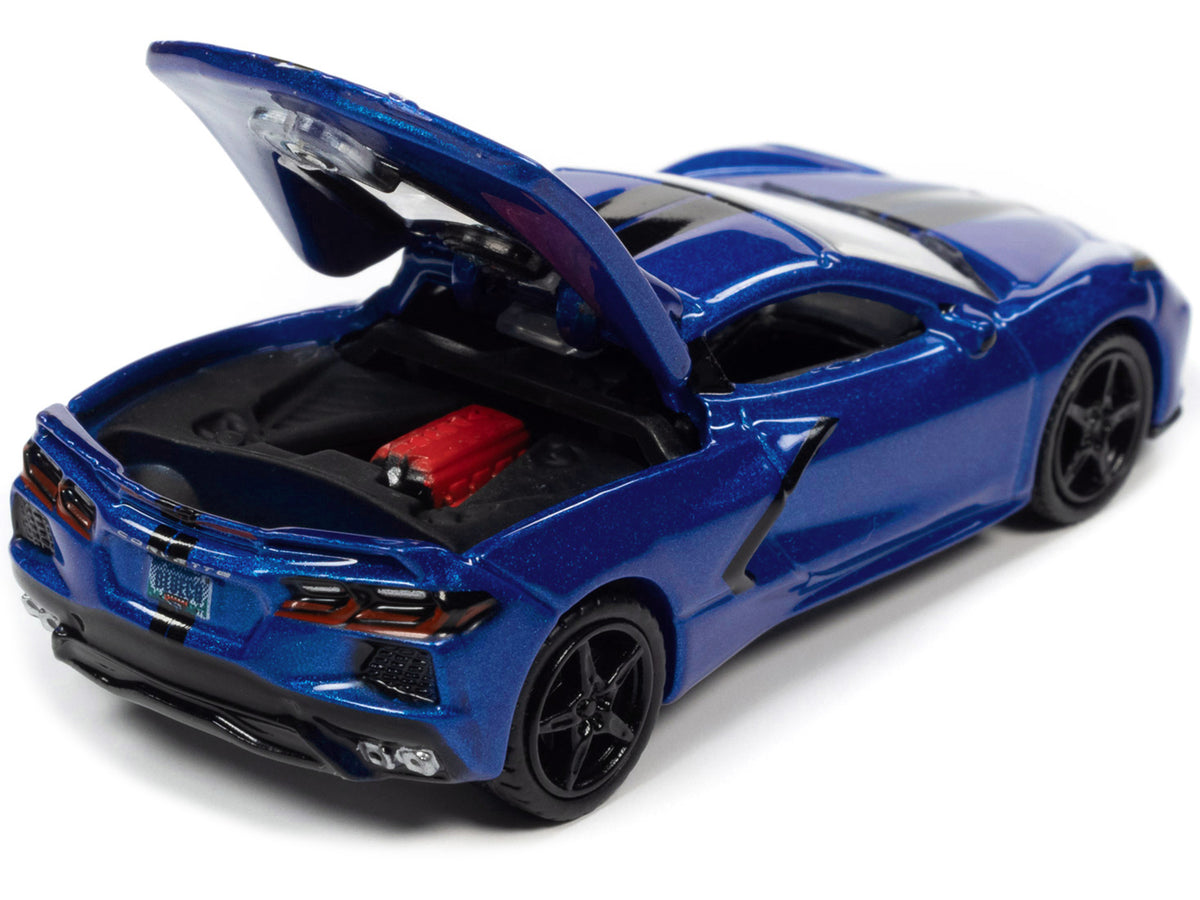2020 Chevrolet Corvette Elkhart Lake Blue Metallic "Sports Cars" Limited Edition 1/64 Diecast Model Car by Auto World - image 2